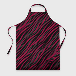 Фартук кулинарный Модный полосатый красно- черный узор Зебра, цвет: 3D-принт