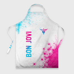 Фартук Bon Jovi neon gradient style: надпись, символ