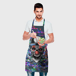 Фартук кулинарный Злой клоун на фоне городской рекламы, цвет: 3D-принт — фото 2