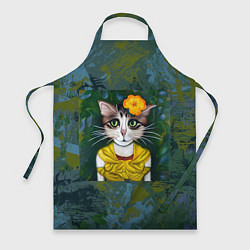 Фартук кулинарный Грустная кошка Фриды Кало из нейросети, цвет: 3D-принт