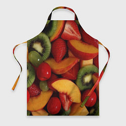 Фартук кулинарный Фруктово ягодный фон, цвет: 3D-принт