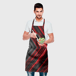 Фартук кулинарный Чёрно-красный паркет графика, цвет: 3D-принт — фото 2