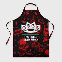 Фартук кулинарный Five Finger Death Punch rock glitch, цвет: 3D-принт