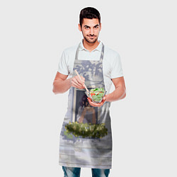 Фартук кулинарный Человек-бензопила Аса Митака в окне, цвет: 3D-принт — фото 2