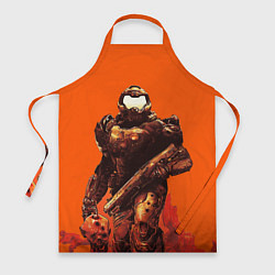 Фартук кулинарный Думгай с головой - Doom, цвет: 3D-принт