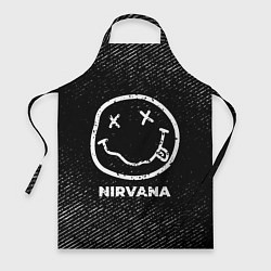 Фартук кулинарный Nirvana с потертостями на темном фоне, цвет: 3D-принт