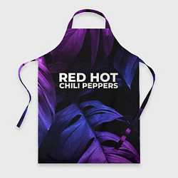 Фартук кулинарный Red Hot Chili Peppers neon monstera, цвет: 3D-принт