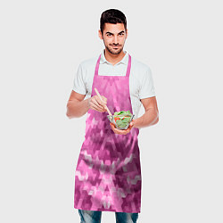 Фартук кулинарный Яркий малиново-розовый геометрический узор, цвет: 3D-принт — фото 2