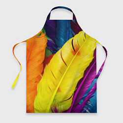 Фартук кулинарный Разноцветные перья птиц, цвет: 3D-принт