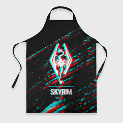 Фартук кулинарный Skyrim в стиле glitch и баги графики на темном фон, цвет: 3D-принт