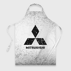 Фартук кулинарный Mitsubishi с потертостями на светлом фоне, цвет: 3D-принт