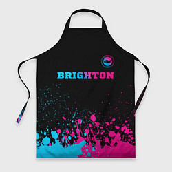 Фартук кулинарный Brighton - neon gradient: символ сверху, цвет: 3D-принт