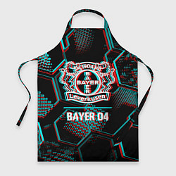 Фартук кулинарный Bayer 04 FC в стиле glitch на темном фоне, цвет: 3D-принт