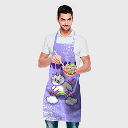 Фартук кулинарный Лина кошка единорожка, цвет: 3D-принт — фото 2