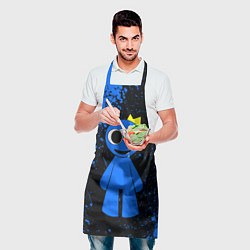 Фартук кулинарный Радужные друзья Синий - брызги краски, цвет: 3D-принт — фото 2