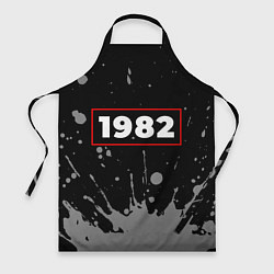Фартук кулинарный 1982 - в красной рамке на темном, цвет: 3D-принт