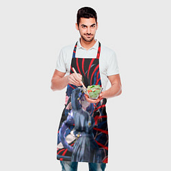 Фартук кулинарный Шогун Райден на фоне змеи, цвет: 3D-принт — фото 2