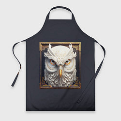 Фартук кулинарный Белая сова - барельеф в раме, цвет: 3D-принт