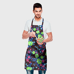 Фартук кулинарный Неоновые цветы - паттерн, цвет: 3D-принт — фото 2