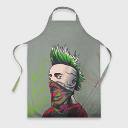 Фартук Панк с зелеными волосами