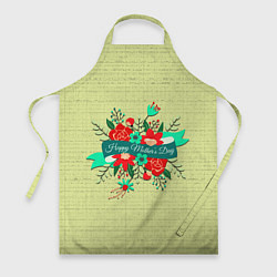 Фартук кулинарный Happy Mothers Day - букет, цвет: 3D-принт