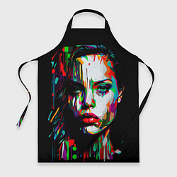 Фартук кулинарный Анджелина Джоли - поп-арт, цвет: 3D-принт