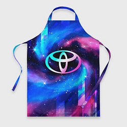 Фартук кулинарный Toyota неоновый космос, цвет: 3D-принт