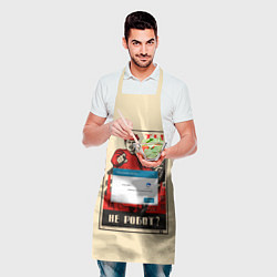 Фартук кулинарный Доброволец - ты не робот?, цвет: 3D-принт — фото 2