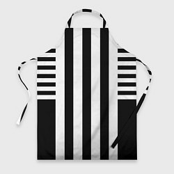 Фартук Черно белый узор в полоску