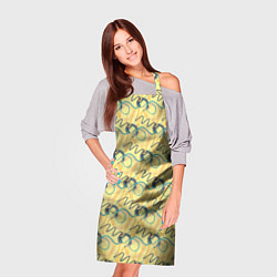 Фартук кулинарный Круги и линии гранж, цвет: 3D-принт — фото 2