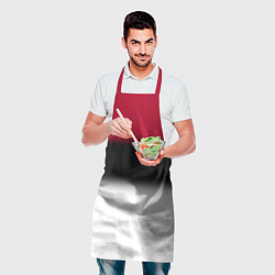 Фартук кулинарный Размытый полосатый узор черный красный белый, цвет: 3D-принт — фото 2