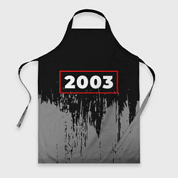 Фартук кулинарный 2003 - в красной рамке на темном, цвет: 3D-принт