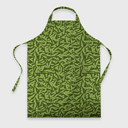 Фартук кулинарный Милитари листья в полоску, цвет: 3D-принт