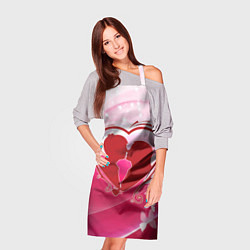 Фартук кулинарный Силуэт влюбленной пары и бабочки, цвет: 3D-принт — фото 2