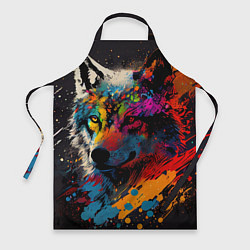 Фартук кулинарный Волк, яркие цвета, цвет: 3D-принт