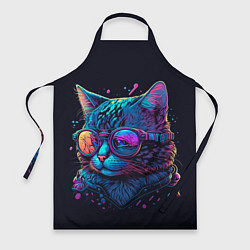 Фартук кулинарный Кот неоновый, цвет: 3D-принт