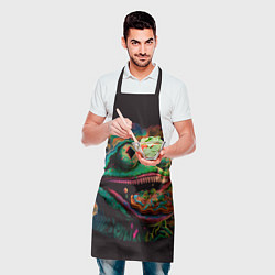Фартук кулинарный Лягушонок Пепе зомби, цвет: 3D-принт — фото 2