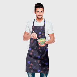 Фартук кулинарный Паттерн с сердечками и цветами, цвет: 3D-принт — фото 2