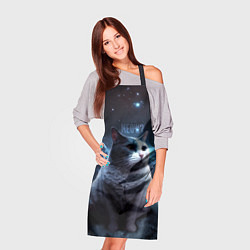 Фартук кулинарный Мемный кот в космосе, цвет: 3D-принт — фото 2