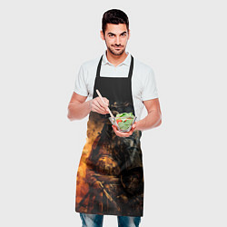 Фартук кулинарный Самурай в тумане, цвет: 3D-принт — фото 2
