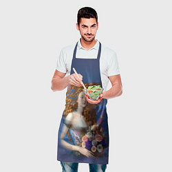 Фартук кулинарный Русалка в стиле Ренессанса с цветами, цвет: 3D-принт — фото 2