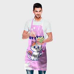 Фартук кулинарный Арина кошечка с сердечком, цвет: 3D-принт — фото 2