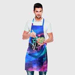 Фартук кулинарный Nickelback неоновый космос, цвет: 3D-принт — фото 2