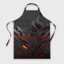 Фартук кулинарный Объемное черное пламя, цвет: 3D-принт
