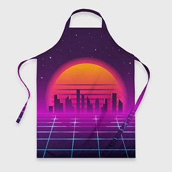 Фартук кулинарный Futuristic Retro City, цвет: 3D-принт
