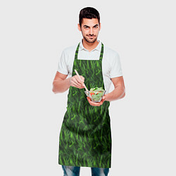 Фартук кулинарный Сочный узор из зеленой травки, цвет: 3D-принт — фото 2