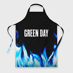 Фартук кулинарный Green Day blue fire, цвет: 3D-принт