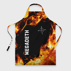 Фартук кулинарный Megadeth и пылающий огонь, цвет: 3D-принт