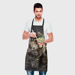 Фартук кулинарный Волк - винтажное фото, цвет: 3D-принт — фото 2