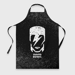 Фартук кулинарный David Bowie с потертостями на темном фоне, цвет: 3D-принт